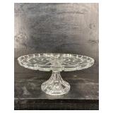 HEAVY BLOCK CRYSTAL LARGE CAKE STAND COMPOTE