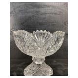 ANTIQUE AMERICAN BRILLIANT HAWKES CUT GLASS PUNCH