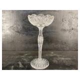 ANTIQUE BRILLIANT PERIOD TALL CUT GLASS COMPOTE