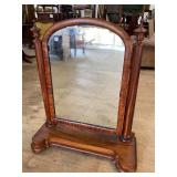 19TH CENTURY LARGE MAHOGANY SHAVING MIRROR