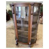 OAK BOW GLASS CHINA CLOSET