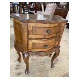 FRENCH 2 DRAWER OLIVE WOOD STAND