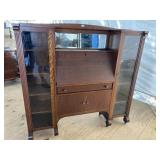 LARGE OAK DOUBLE SIDE BY SIDE DESK