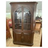 ETHAN ALLEN SOLID CHERRY LARGE 2 PC CORNER CABINET
