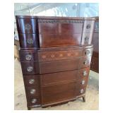 MAHOGANY INLAID CHEST ON CHEST