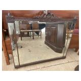 MAHOGANY CARVED ETCHED MIRROR