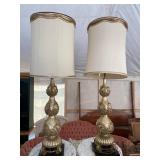 PR OF LARGE GOLD TOPIARY LAMPS