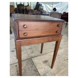 WALNUT 2 DRAWER SPOOL CABINET ON STAND