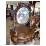 MAHOGANY EXCEPTIONAL 2 DRAWER CARVED SHAVING STAND