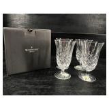 SET OF 4 WATERFORD ARAGLIN FOOTED ICE TEA GLASSES