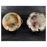 2 HAND PAINTED DISHES