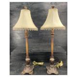 NICE PAIR OF DECORATOR TALL BUFFET LAMPS