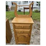 SOLID OAK 2 DRAWER 1 DOOR STAND