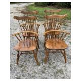 SET OF 4 NICHOLS AND STONE MAPLE BRACE BACK