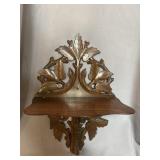 HAND CARVED FOLDING LEAF SHELF