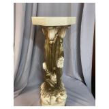 PAINTED PANSY FLOWER CHALK PEDESTAL