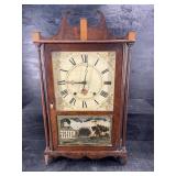 LARGE WEIGHT DRIVEN SILAS HOADLY ANTIQUE CLOCK