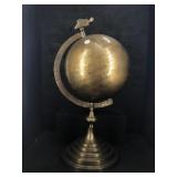 LARGE ALL BRASS GLOBE ON STAND