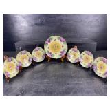 HAND PAINTED JAPAN PORCELAIN CAKE SET LOT