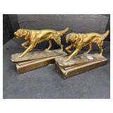PR OF BRONZE HUNTING DOGS
