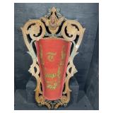 WALNUT VICTORIAN NEEDLEPOINT WALL POCKET