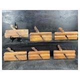 6 ANTIQUE SIGNED WOOD PLANES