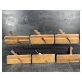 6 ANTIQUE SIGNED WOOD PLANES LOT