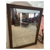 HEAVY CARVED MIDCENTURY MODERN MIRROR