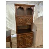 MIDCENTURY STYLE CARVED 2 PC HUTCH