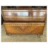 WALNUT WATERFALL FULL SIZE BED WITH RAILS