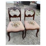 PR OF 19TH CENTURY MAHOGANY NEEDLEPOINT CHAIRS