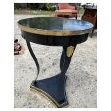 BRASS AND EBONIZED END TABLE