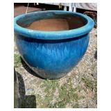 LARGE POTTERY BLUE PLANTER