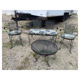 4 PC IRON PATIO SET
