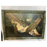 LADY IN HAMMOCK OIL ON BOARD