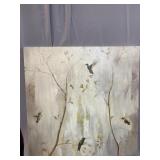 LARGE MODERN HUMMINGBIRD OIL ON CANVAS