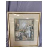 DOUBLE MATTED STREET WATERCOLOR