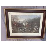 LARGE ENGLISH HUNT SCENE PRINT