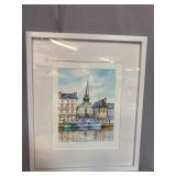 SIGNED RIVER SCENE WATERCOLOR