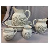 5 PC BOWL AND PITCHER SET