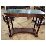 CHERRY MARBLE TOP CONSOLE TABLE