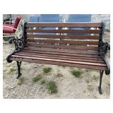 WOODEN AND CAST IRON BENCH