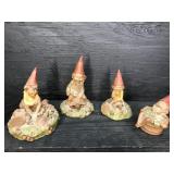 SET OF 4 SMALL TOM CLARK GNOMES