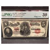 RARE 1907 $5 WOOD CHOPPER ERROR GRADED NOTE