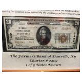 VERY RARE 1929 FARMERS BANK OF DANVILLE KENTUCKY