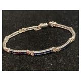 14K WHITE GOLD 3.17 CARAT SAPPHIRE & DIAMOND