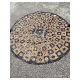 64 inch LEATHER RUG HAS AGE