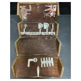 OLD OAK SEWING MACHINE PARTS BOX
