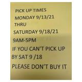 Pick up times