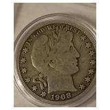 1908 SILVER HALF DOLLAR